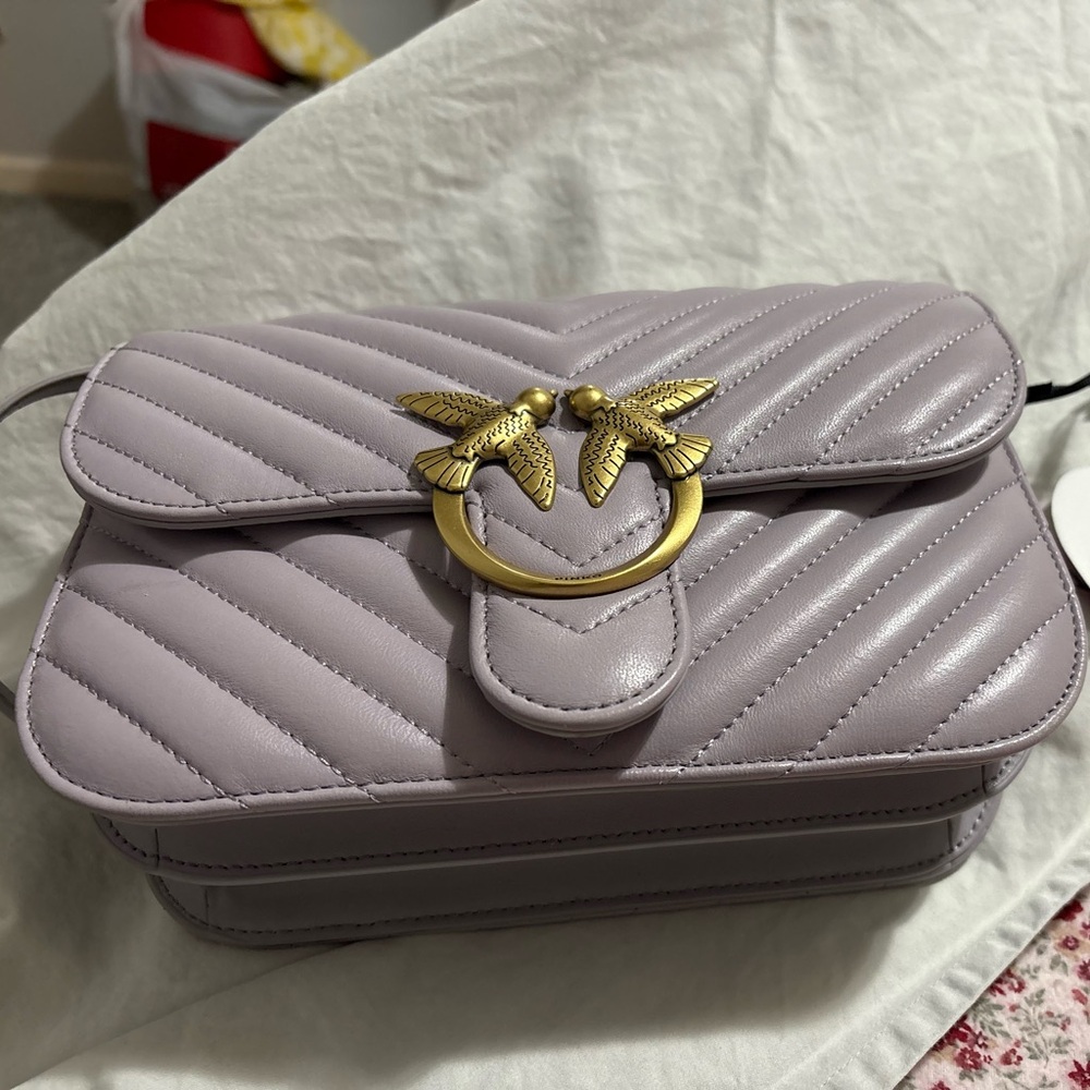 Elegant Lavender Quilted Shoulder Bag